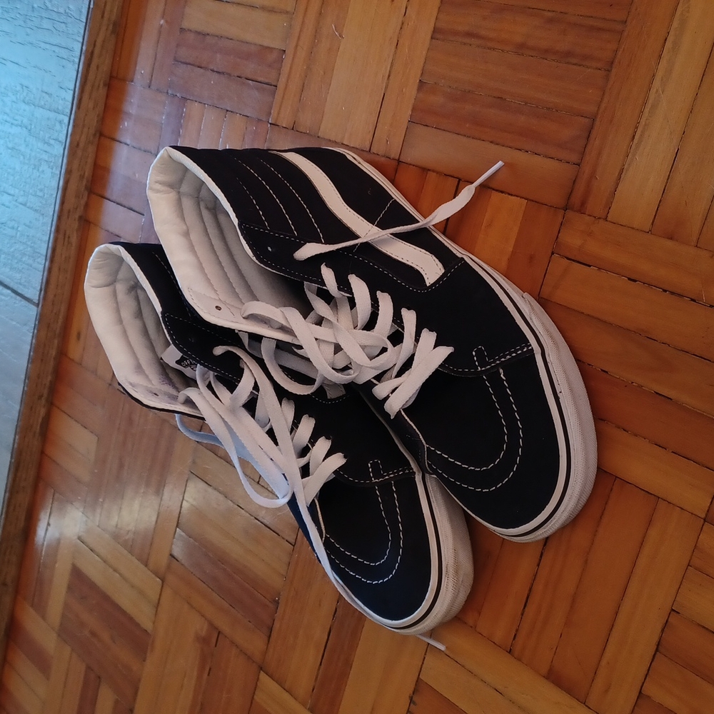 Vans blue high top sneakers